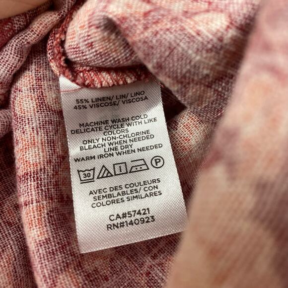 Loft Faux Wrap Floral Mini Skirt Linen Blend Crimson Red Womens Size 4 - Picture 7 of 11